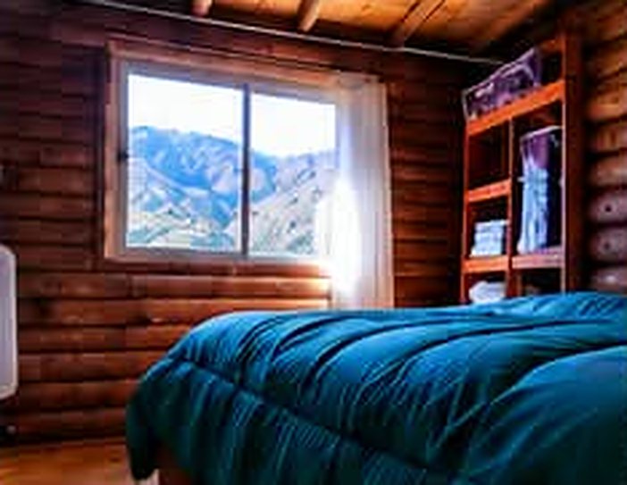 Dormitorio con vista a la montaña, Refugio del Atardecer